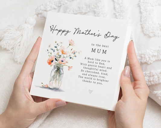 Mothers Day Card, Happy Mothers Day Card for Mum, Mum Mothers Day Card, Floral Mothers Day Card, Personalised Mothers Day Card