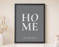 Personalised Family Name Print, Charcoal Grey Wall Art, Custom Home Typography Print, New Home Gift, Gift for Family, Black Framed Print