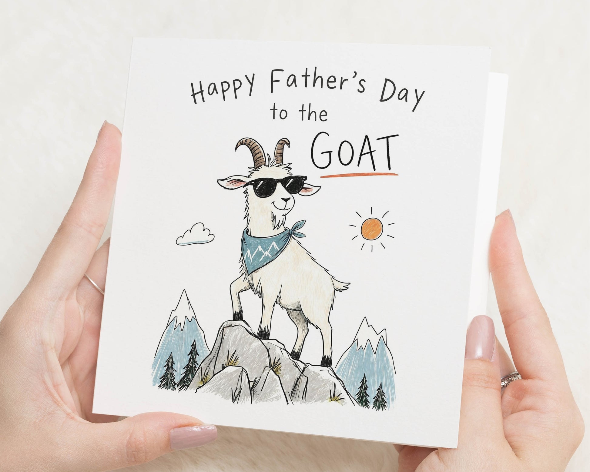 Father's Day Card for Dad, Funny Fathers Day Card, Goat Card for Daddy, Dad Card for Papa, Father's Day Cards for Him