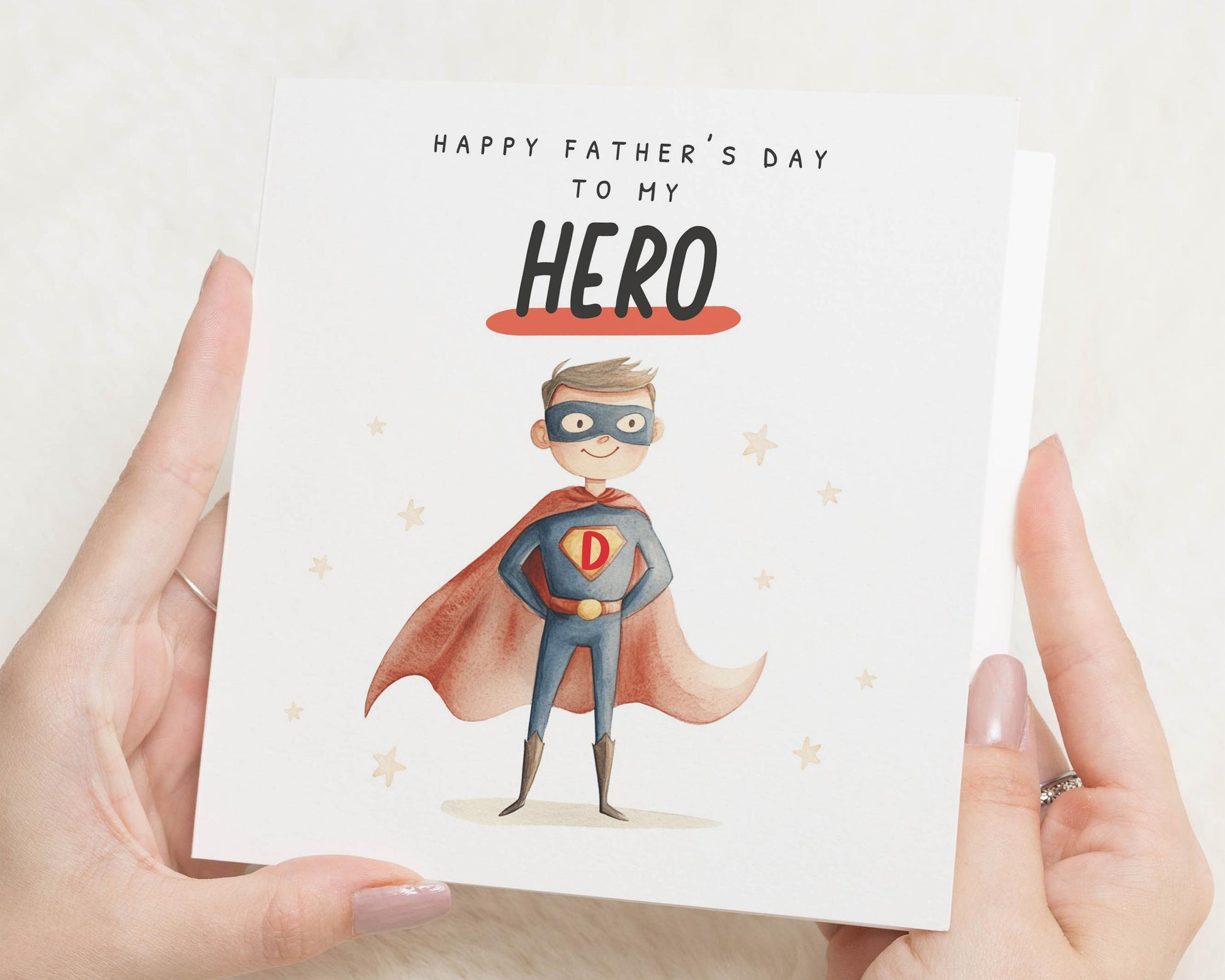 Fathers Day Card for Dad, Fathers Day Card from Kids, Superhero Dad Card, Fathers Day Card for Him, Hero Dad Card