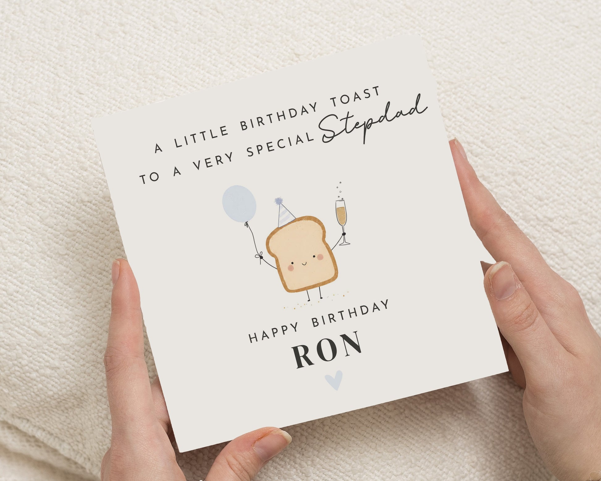 Stepdad Birthday Card, Birthday Card for Step Dad, Personalised Birthday Card, Funny Birthday Card for Him, Cute Birthday Toast Card