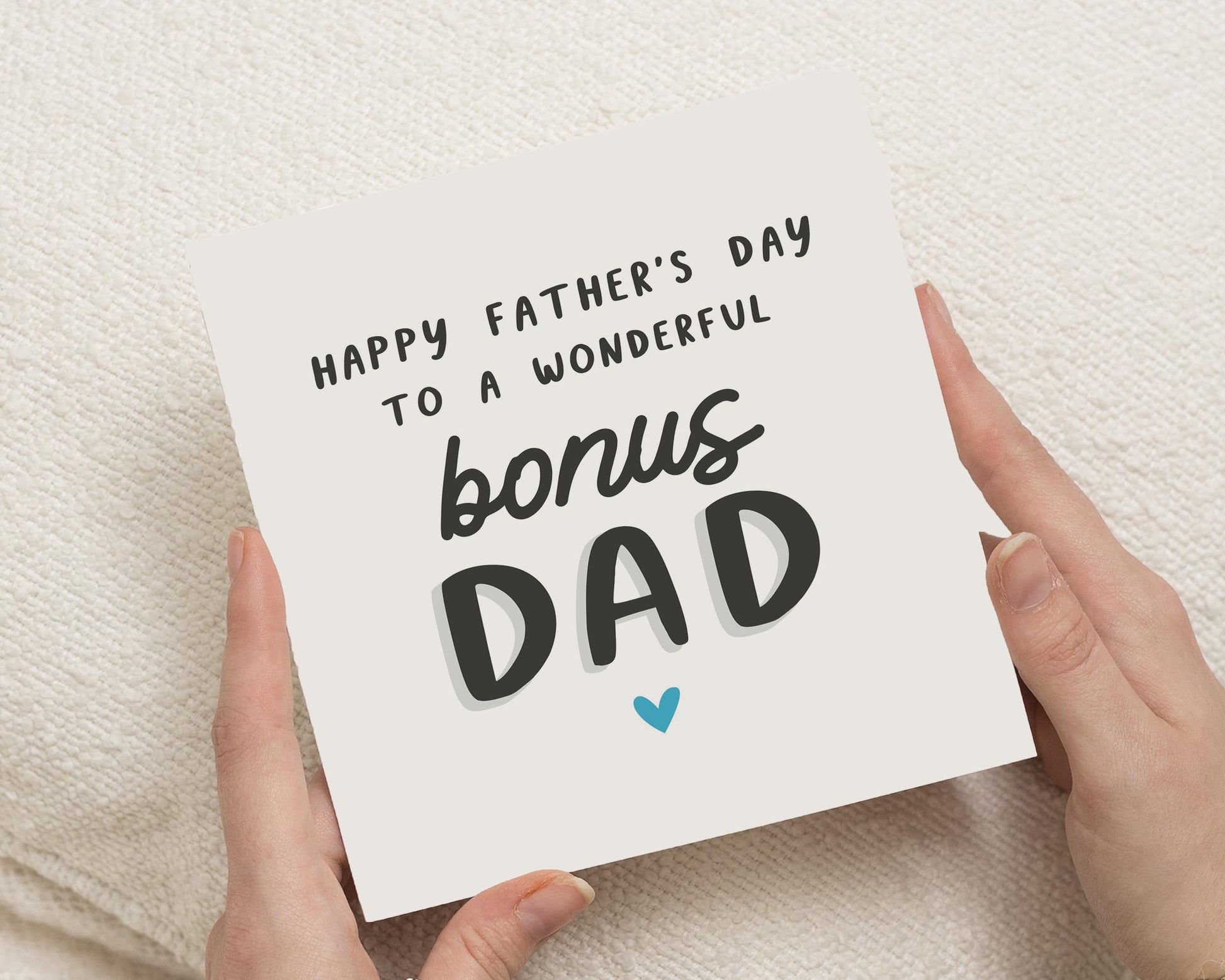 Fathers Day Card for Bonus Dad, Step Dad Fathers Day Card, Fathers Day Card for Him, Cute Fathers Day Card, Personalised Card for Dad