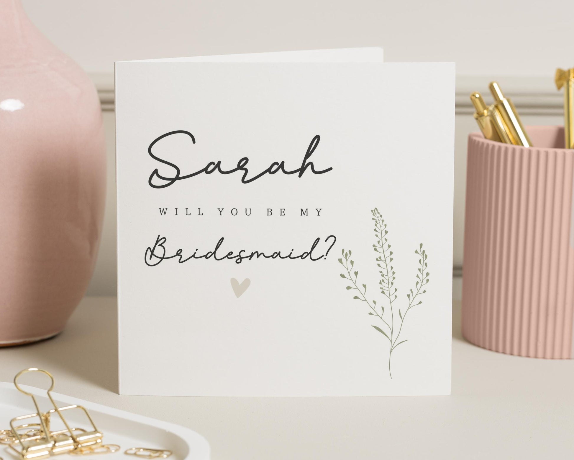 Will You Be My Bridesmaid Card, Personalised Bridesmaid Proposal Card, Bridesmaid Card, Custom Bridal Party Card, Wedding Card