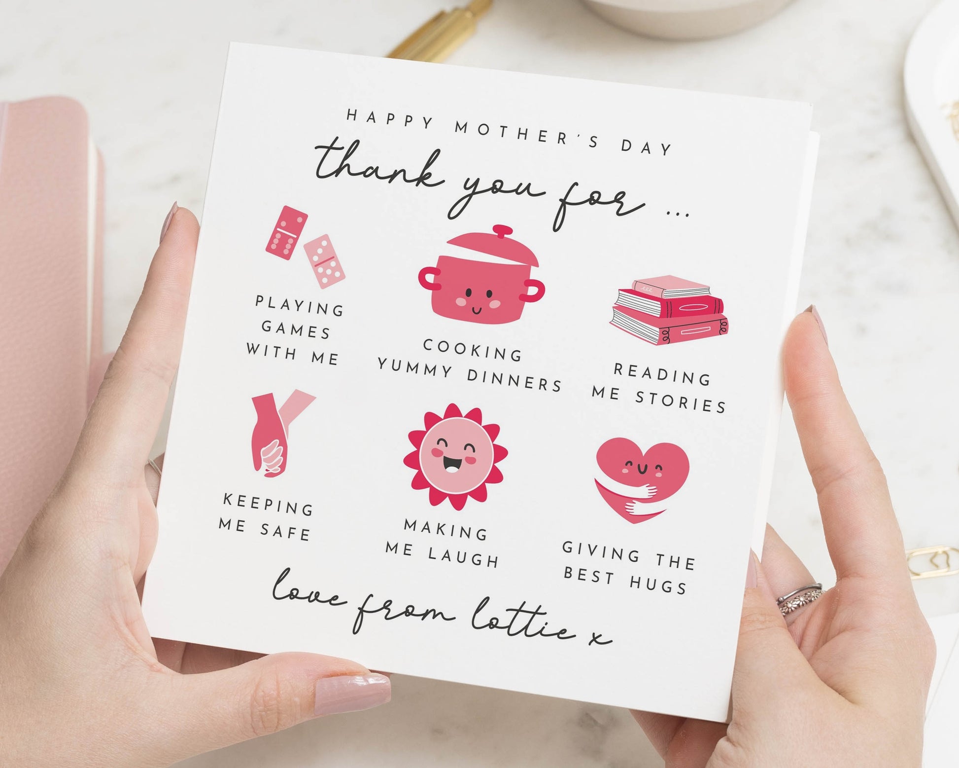 Mother's Day Card, Personalised Mother's Day Card, Thank You Mum Card, Cute Mother's Day Card, Mother's Day Card from Daughter