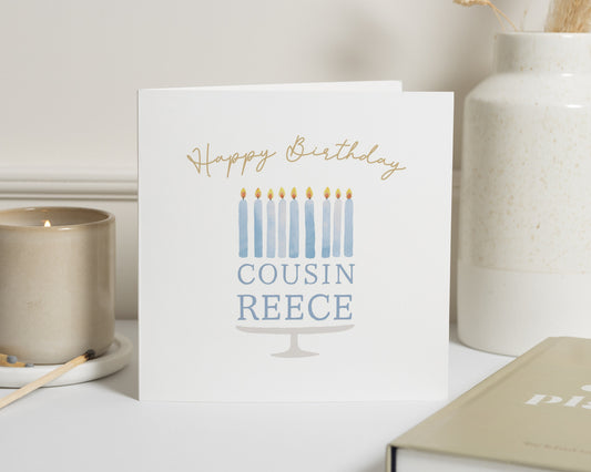 Birthday Card for Cousin, Personalised Birthday Card, Happy Birthday Card, Custom Card for Cousin, Simple Birthday Card, Square Card