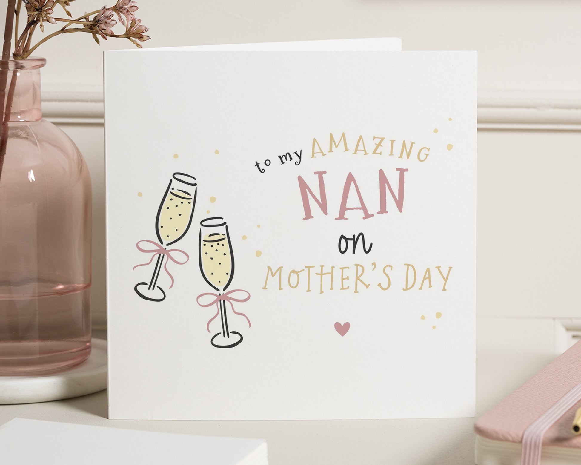 Mother's Day Card for Nan, Mother's Day Card, Card for Grandma, Amazing Nan Mother's Day Card, Champagne, Cute Mother's Day Card