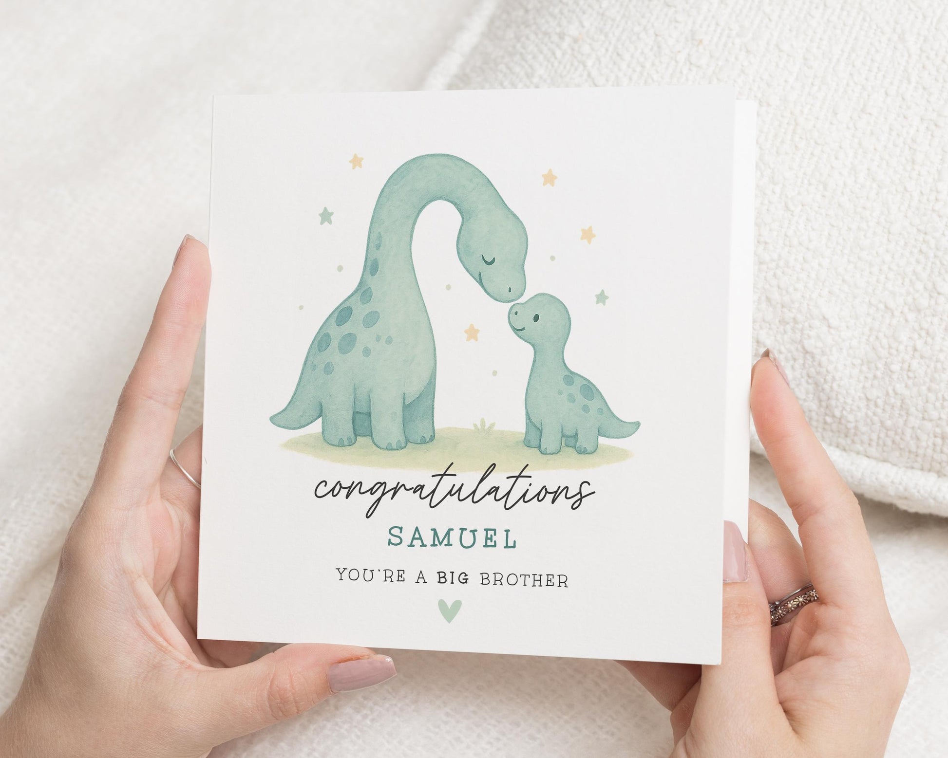 Big Brother Card, Congratulations Card for Boy, Dinosaur Card, Personalised Big Brother Card, New Baby Card, Cute Card for Kids