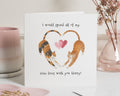 Cat Valentines Day Card, Personalised Cat Card, Valentines Card for Him, Valentines Card for Her, Cute Cat Anniversary Card