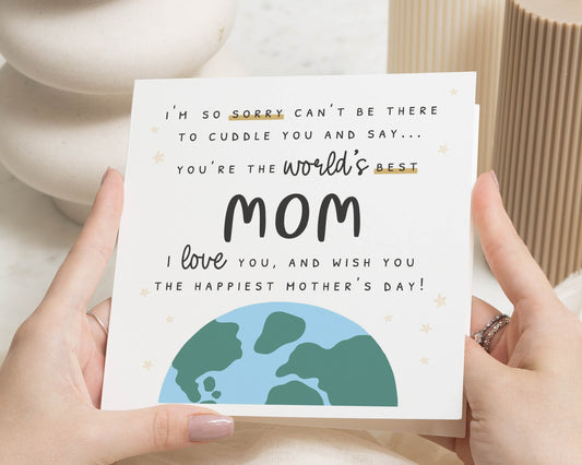 Mothers Day Card for Mum, Worlds Best Mom Card, Cute Mothers Day Card, Mothers Day Card from Daughter, Mothers Day Card for Her