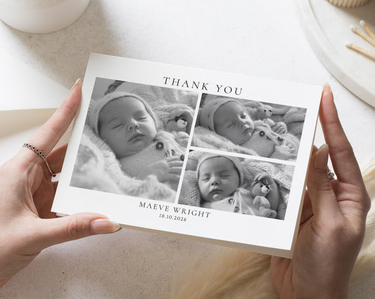 Personalised Baby Thank You Cards, Baby Thank You Card, Photo Thank You Card, Photo Baby Thank You Cards, Birth Announcement Card