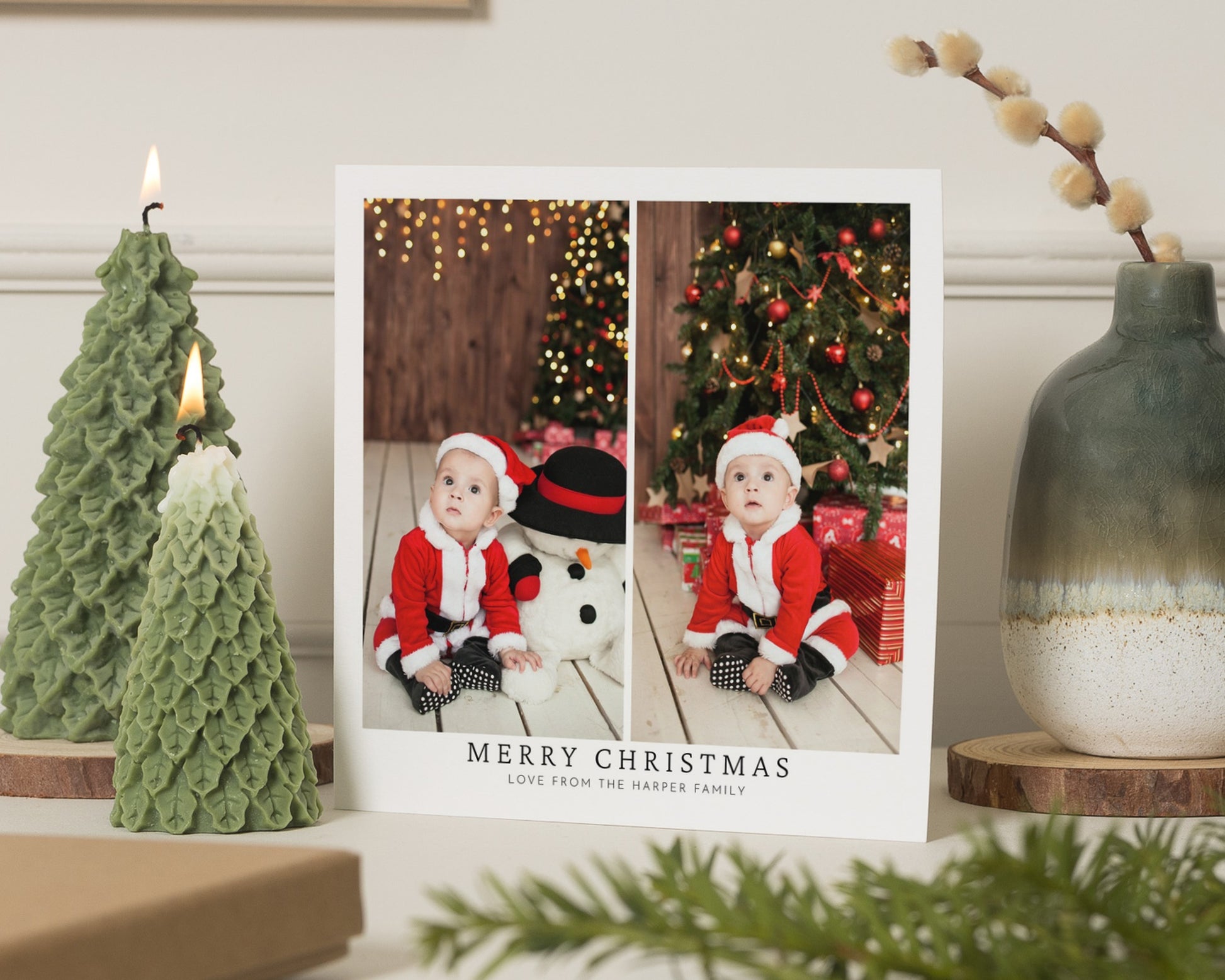 Personalised Photo Christmas Cards, Pack of Christmas Cards, Square, Pack of 10, 20, 50 or 100, Custom Family Christmas Cards