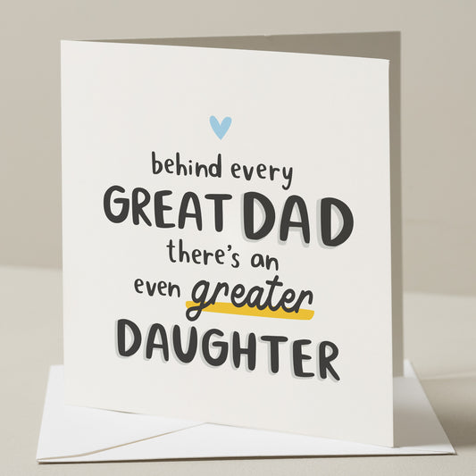 Funny Dad Card For Fathers Day, Fathers Day Gift From Daughter, Fathers Day Gift For Dad, Great Dad Card, From Daughter, Dad From Daughter