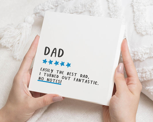 Fathers Day Card for Dad, Birthday Card for Dad, Funny Dad Card, Best Dad Card, Dad Card from Son or Daughter, Five Star Dad Card
