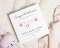 New Baby Card, Personalised Baby Girl Card, Congratulations Card, Baby Arrival Card, Custom Name Card, Baby Girl Gift, Newborn Card