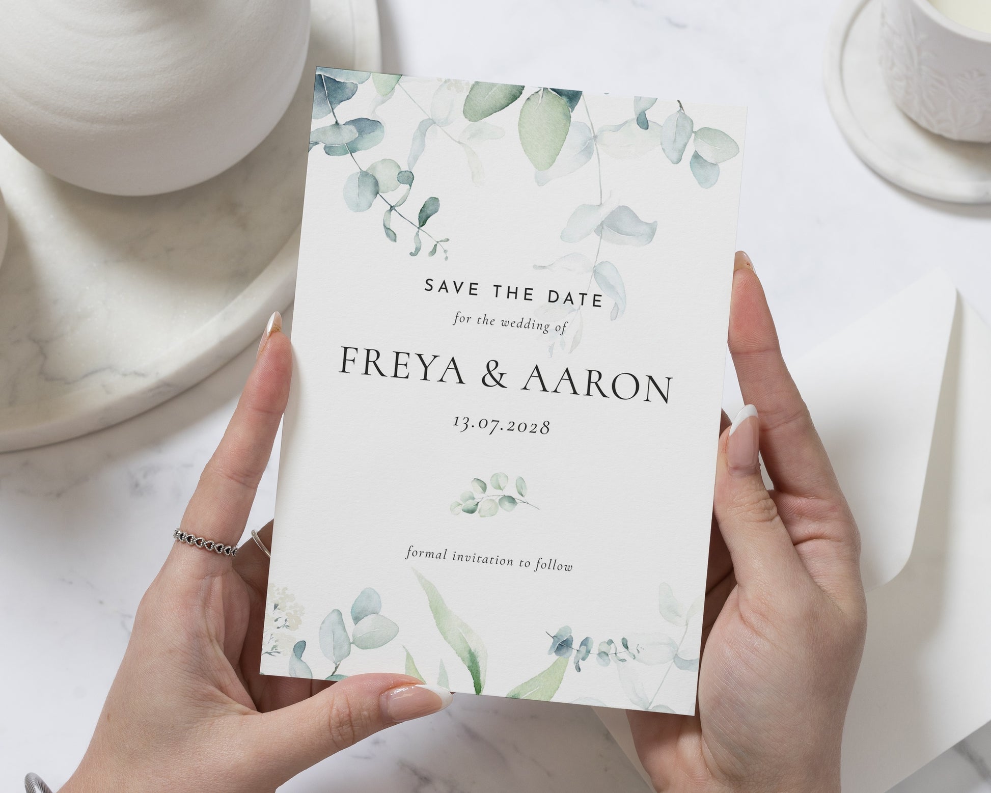 Personalised Save the Date Card, Wedding Save the Date Card, Greenery Save the Date, Simple Save the Date, Custom Save the Date Card