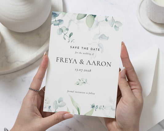 Personalised Save the Date Card, Wedding Save the Date Card, Greenery Save the Date, Simple Save the Date, Custom Save the Date Card