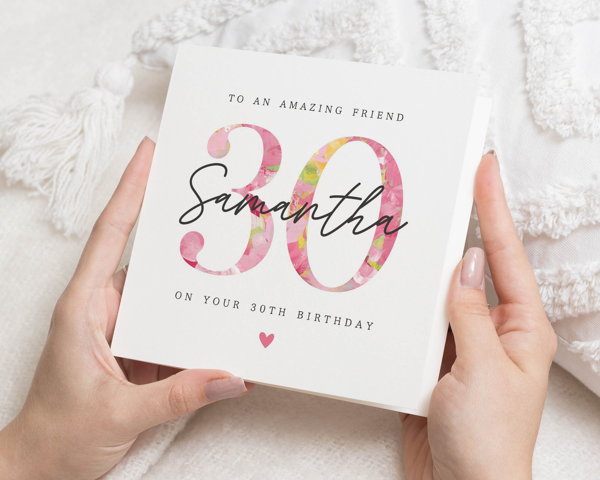 30th Birthday Card for Friend, Personalised Birthday Card, Birthday Card for Her, Friend Birthday Card, Floral 30th Birthday Card