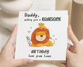 Birthday Card for Daddy, Lion Birthday Card, Personalised Birthday Card for Dad, Cute Animal Birthday Card, Birthday Card from Child