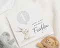 1st Birthday Card, First Birthday Card for Boy, Personalised Bunny Birthday Card, Birthday Card for Son, Cute Animal Birthday Card
