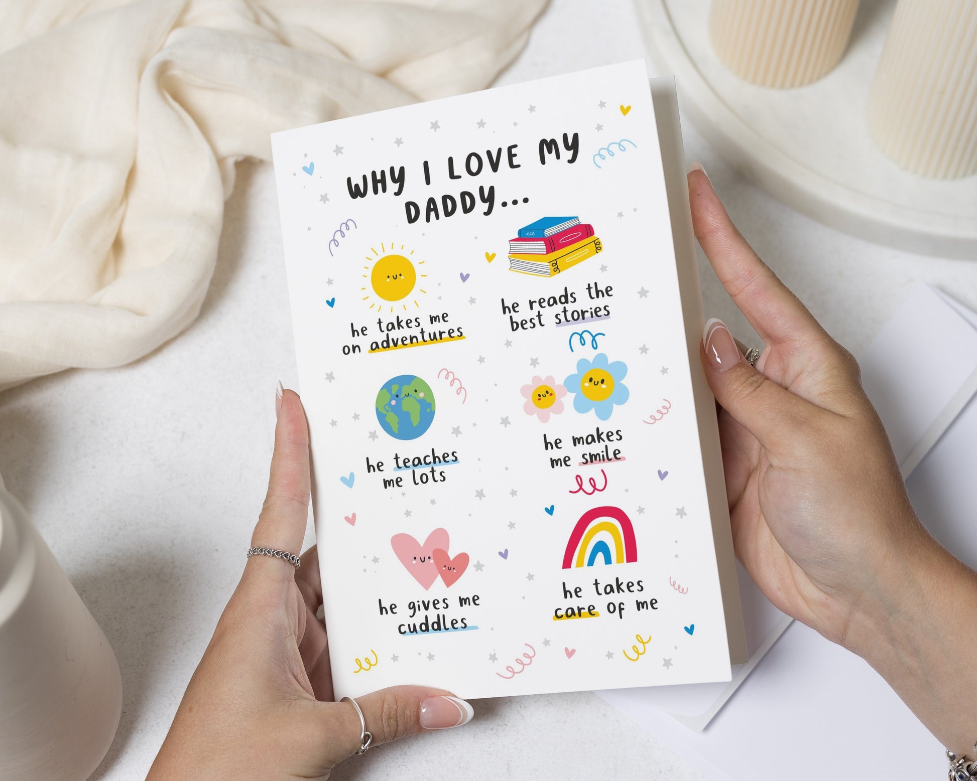 Dad Birthday Card, Daddy Birthday Card from Child, Cute Card for Daddy, Birthday Card from Son Daughter, Fathers Day Card