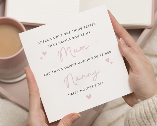 Mother's Day Card for Mum, Nanny Mother's Day Card, Personalised Mother's Day Card, Card for Her, Cute Mother's Day Card