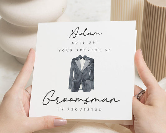 Groomsman Proposal Card, Suit Up Groomsman Card, Personalised Groomsman Invitation, Wedding Party Card, Groomsman Request Card