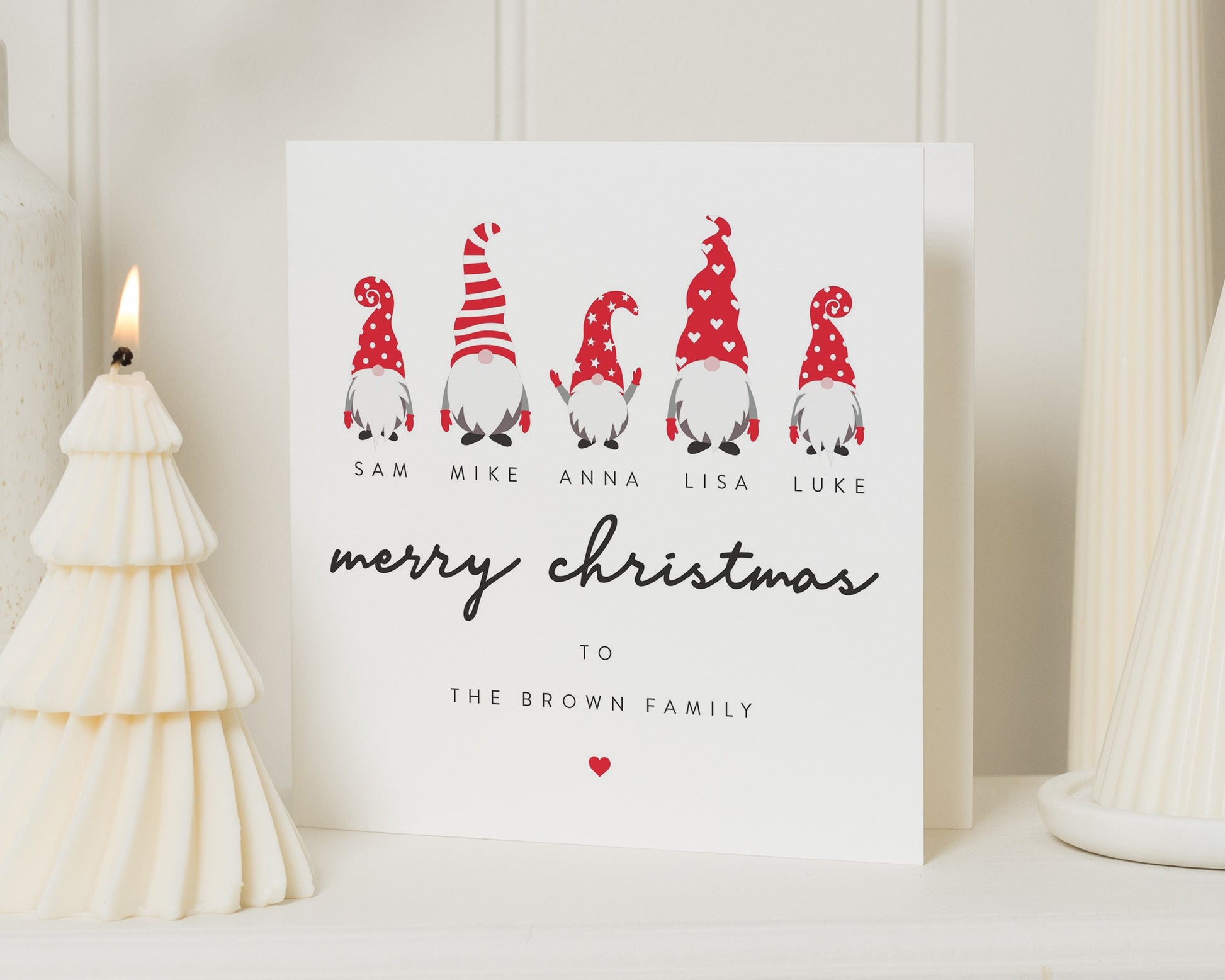 Personalised Family Christmas Card, Merry Christmas Card, Christmas Card for Family, Gonk Christmas Card, Custom Family Card