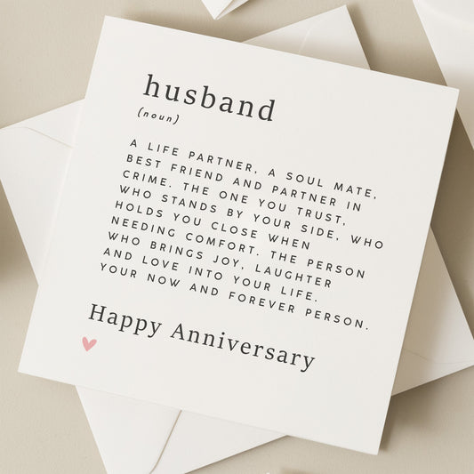 Wedding Anniversary Card For Husband, Husband Anniversary Card, Poem Wedding Anniversary Card, Anniversary Gift For Husband, For Man