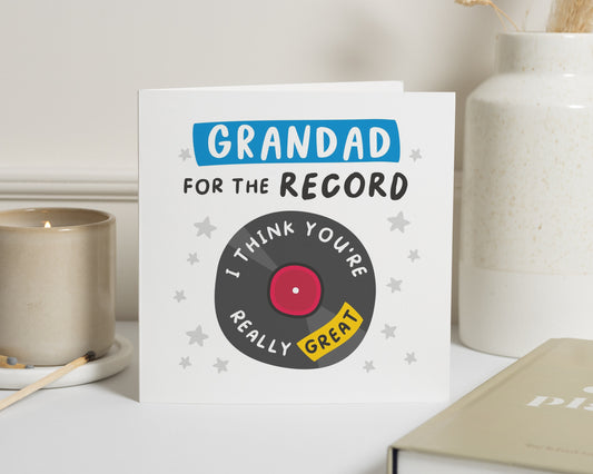 Grandad Birthday Card, Birthday Card for Grandad, Funny Grandad Card, Birthday Card for Him, Record Player Card, Grandad Gift