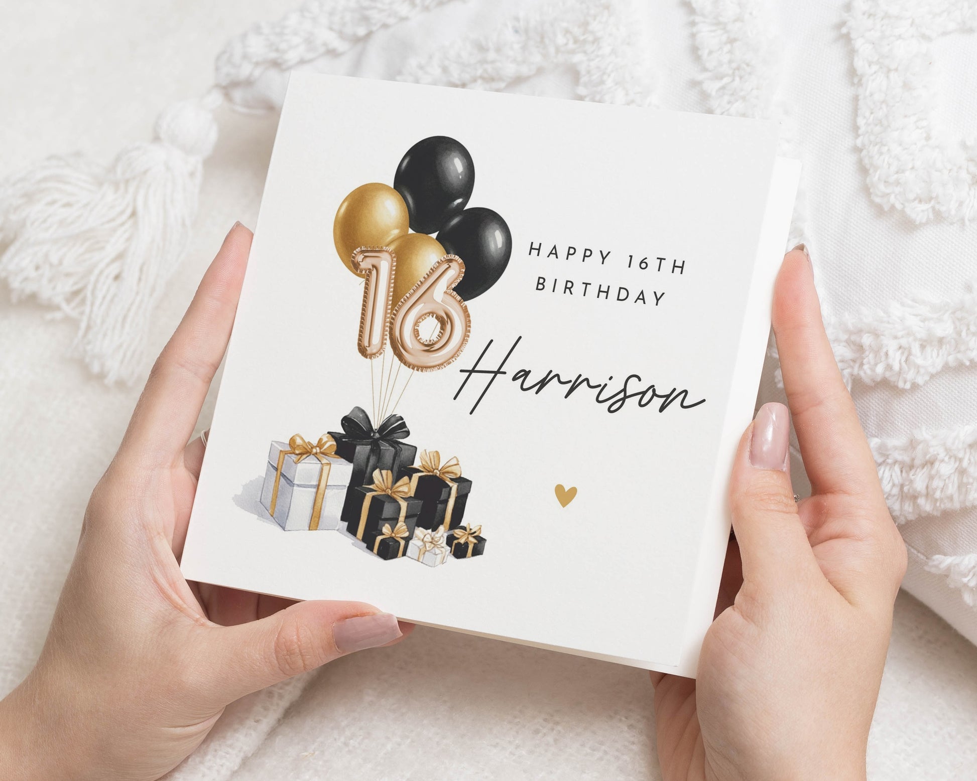 16th Birthday Card, Personalised Birthday Card for Him, Birthday Card for Boy, Custom 16th Birthday Card, Gift Balloons Card