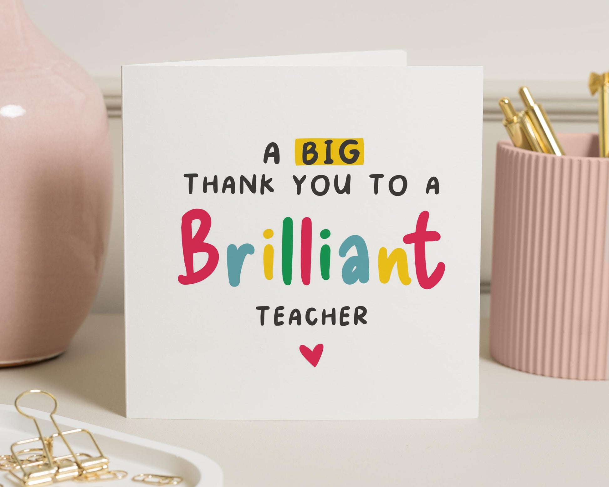 Thank You Teacher Card, Brilliant Teacher Card, Teacher Appreciation, End Of Term Card, Teacher Thank You