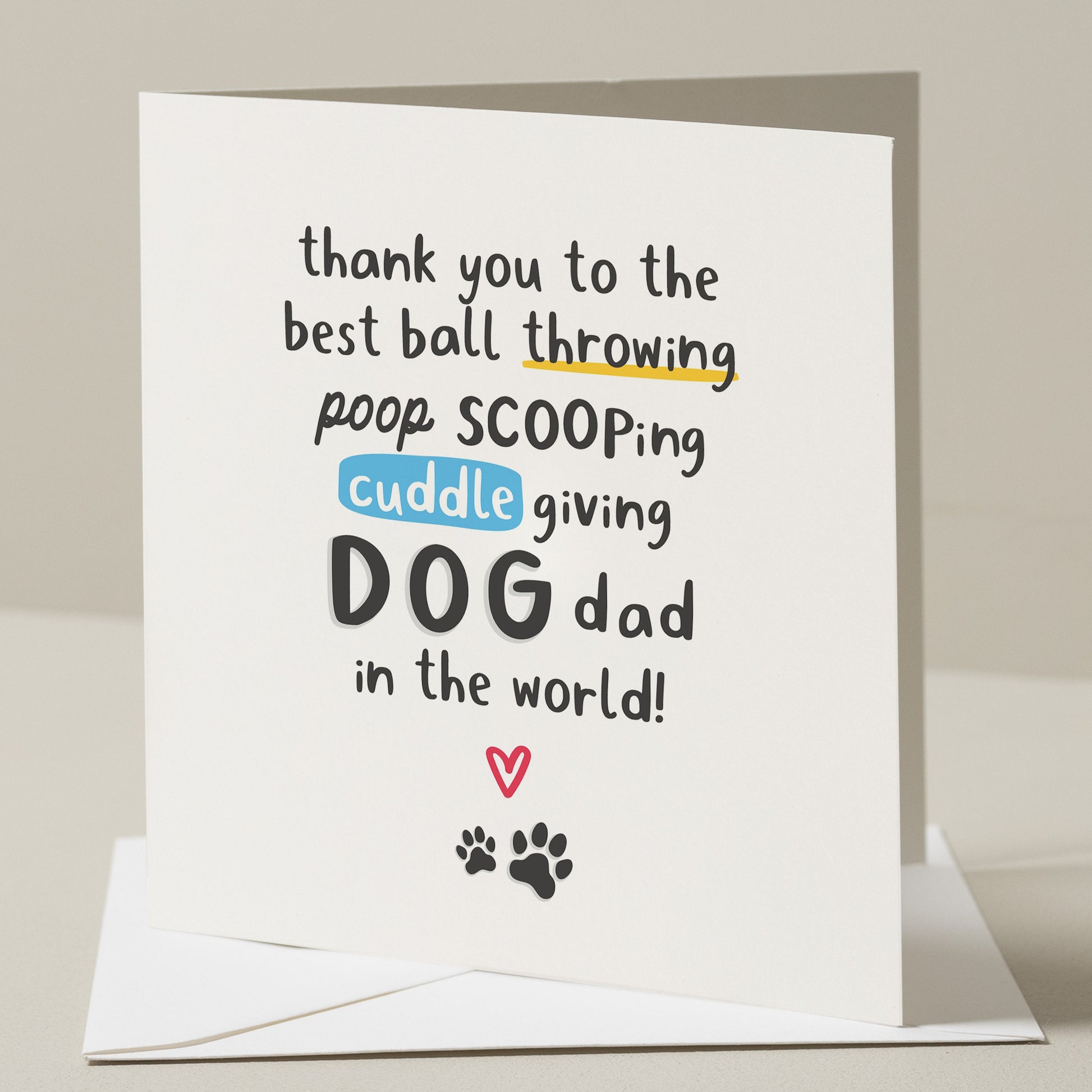 Cute Fathers Day Card From The Dog, Dog Dad Card For Him, Happy Fathers Day, The Best Dog Dad, Dog Parent Card, Dog Dad Card, Gift From Dog