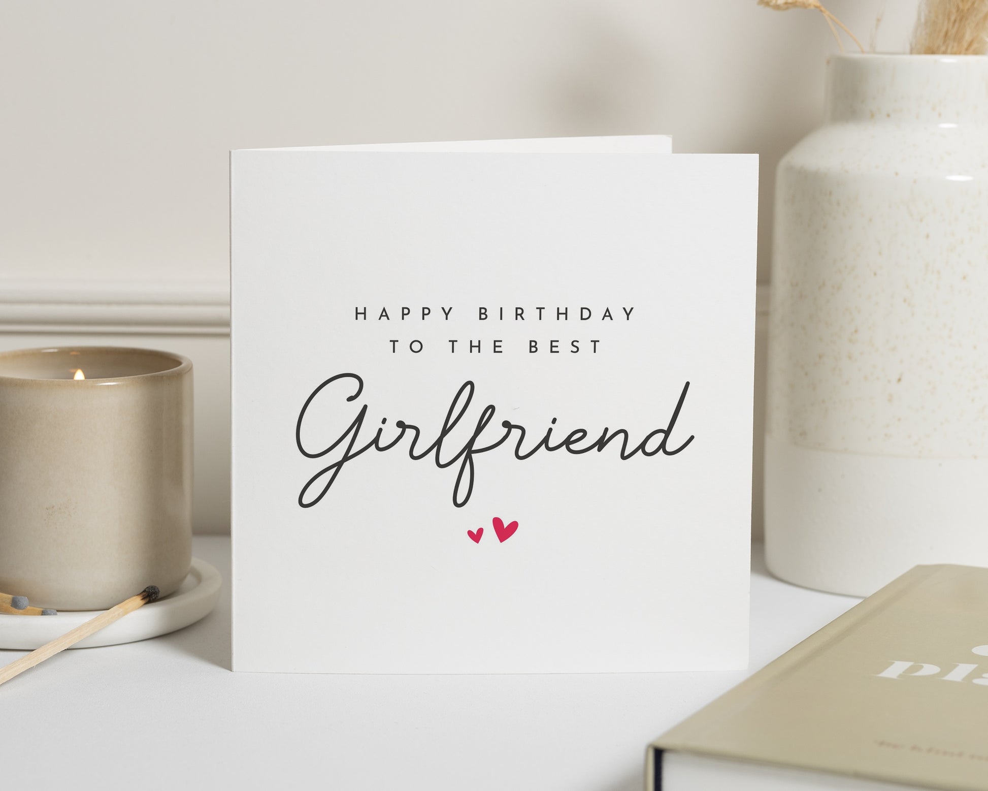 Birthday Card for Girlfriend, Girlfriend Birthday Card, Romantic Birthday Card for Her, Simple Birthday Card, Cute Birthday Cards for Women