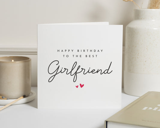 Birthday Card for Girlfriend, Girlfriend Birthday Card, Romantic Birthday Card for Her, Simple Birthday Card, Cute Birthday Cards for Women