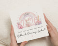 Good Luck Card for First Day at School, Primary School Card, Personalised School Card for Girl, Back to School Card, Bunny Card