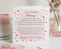 Valentines Day Card for Husband, Husband Valentines Card, Personalised Valentines Card for Him, Romantic Valentines Card for Men