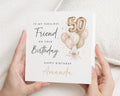 50th Birthday Card for Friend, Personalised 50th Birthday Card, Friend Birthday Card, 50th Birthday Card for Her, Balloon Birthday Card