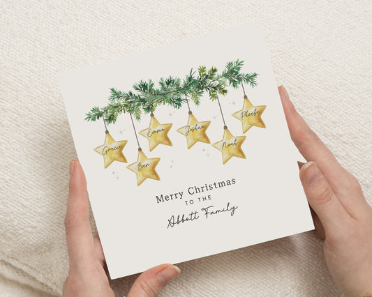Personalised Family Christmas Card, Merry Christmas Card, Christmas Card for Family, Custom Name Christmas Card, Family Christmas Card