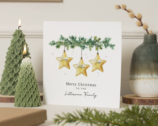 Personalised Christmas Card, Family Christmas Card, Christmas Card for Family, Custom Name Christmas Card, Merry Christmas Card