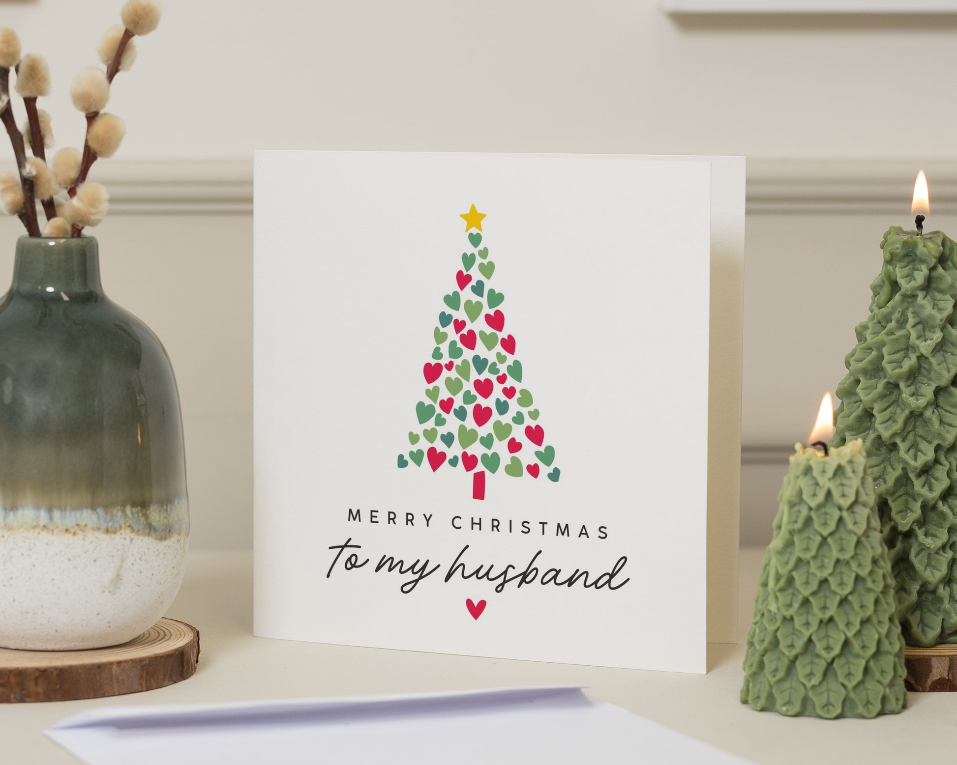 Christmas Card for Husband, Husband Christmas Card, Merry Christmas Card for Him, Personalised Christmas Card, Tree Card for Husband