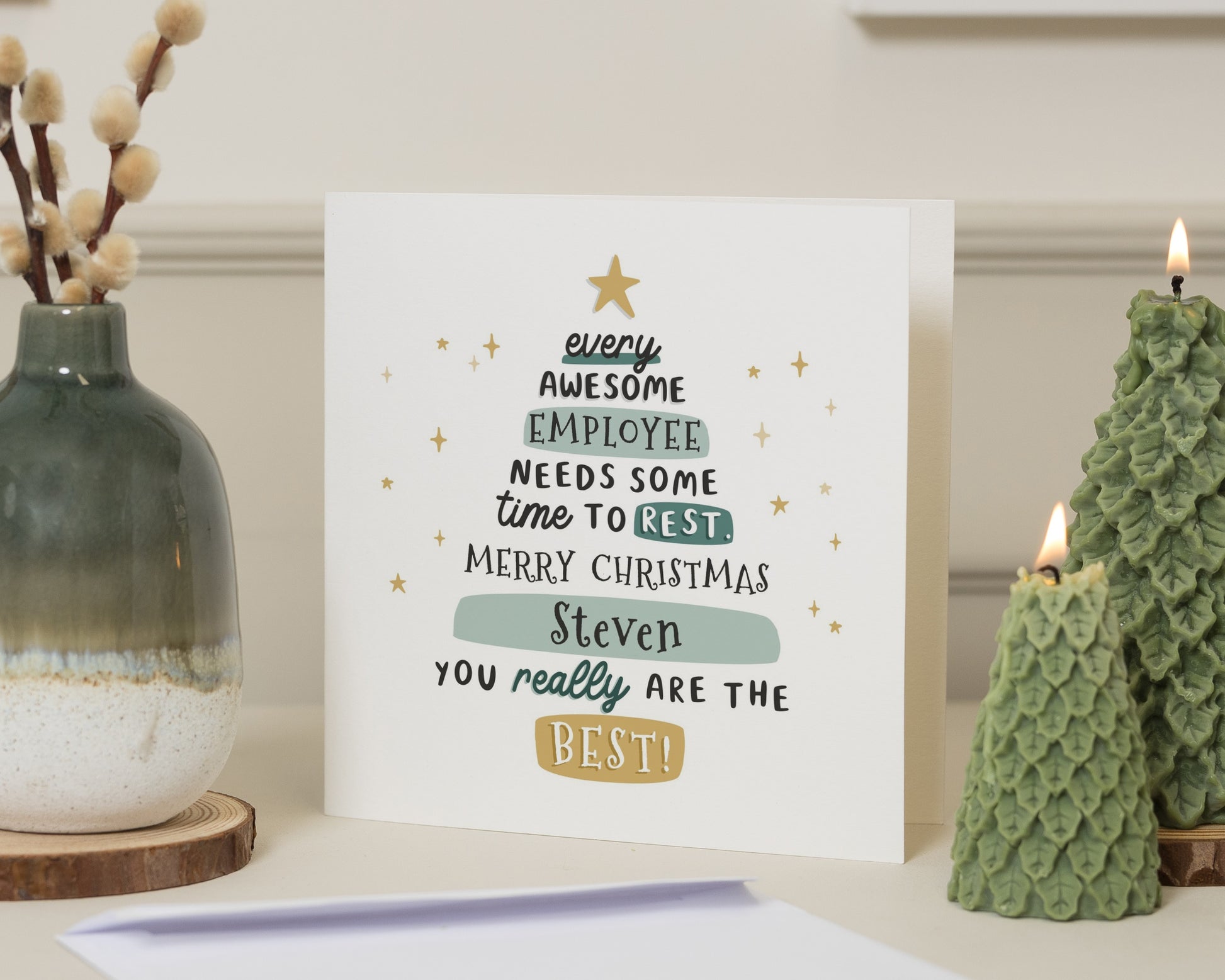 Christmas Card for Employee, Personalised Christmas Card, Merry Christmas Card for Colleague, Custom Employee Christmas Card