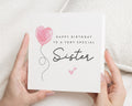 Birthday Card for Sister, Sister Birthday Card, Birthday Cards for Her, Cute Birthday Card, Personalised Birthday Cards, Pink Heart Card