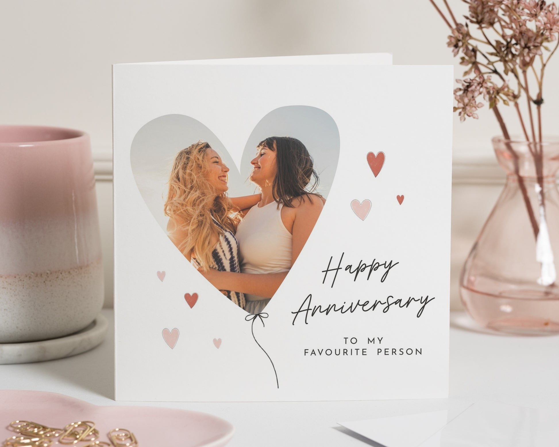 Anniversary Card, Personalised Photo Anniversary Card, Romantic Card for Husband Wife, Card for Boyfriend Girlfriend Partner