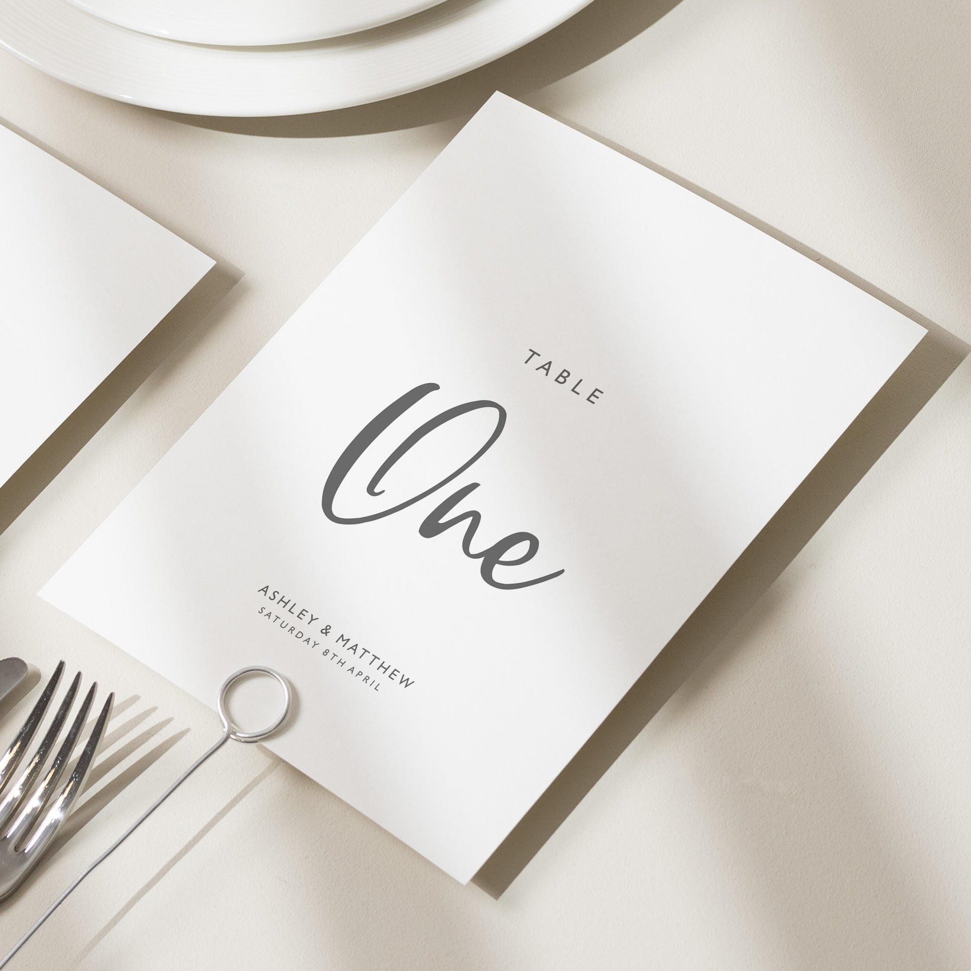 Table Name Cards Wedding, Simple Wedding Table Numbers, Table Name Cards, Double Sided Table Number Cards, Table Number Cards &#39;Ashley&#39;