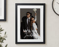 Personalised Wedding Photo Print, Custom Print From Your Photo, Mr and Mrs Print, Gift for Couple, Anniversary Wall Art, Black Framed Print
