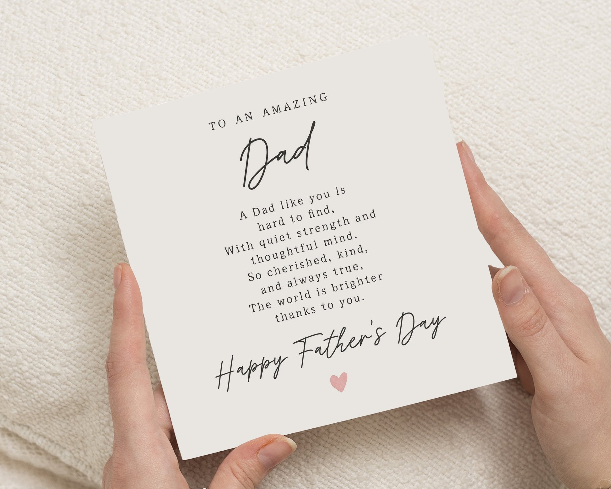 Father's Day Card for Dad, Dad Fathers Day Card, Fathers Day Card from Daughter Son, Poem Card for Dad, Simple Dad Card