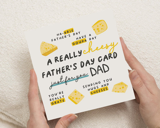 Funny Fathers Day Card, Fathers Day Card for Dad, Cheese Pun Card, Fathers Day Card from Son or Daughter, Cute Fathers Day Card
