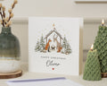 Personalised Christmas Card for Child, Kids Christmas Card, Baby Christmas Card, Woodland Animal Xmas Card for Son Daughter