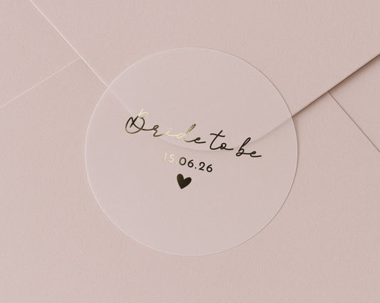 Bride To Be Sticker, Bridal Shower Sticker, Hen Party Sticker, Engagement Sticker, Personalised Wedding Sticker, Gold Foil Sticker