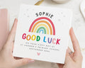 Good Luck Card for School, Personalised Good Luck Card, First Day at School Card, Rainbow Card, Good Luck Card for Girl, Cute Card